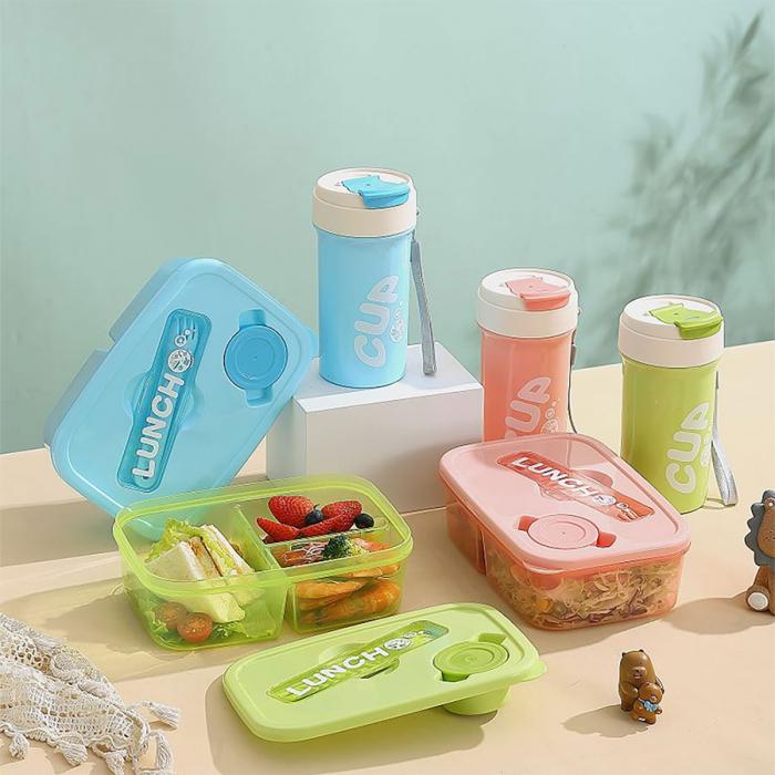 簡(jiǎn)約套裝飯盒(飯盒950ml+水杯480ml)